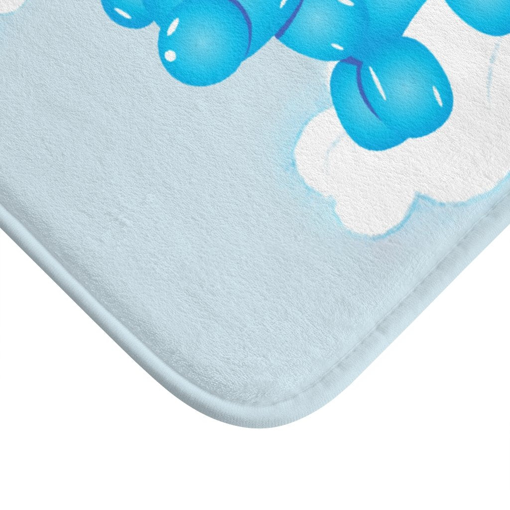 Balloon Dog on Clouds Bath Mat