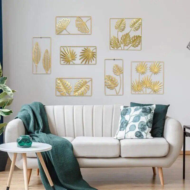 Gold Palm Leaf Metal Wall Art