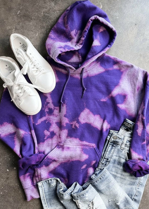 Tie Dyed Purple Hooded Sweatshirt