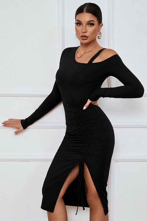 Cut Off Women's Dress in Black