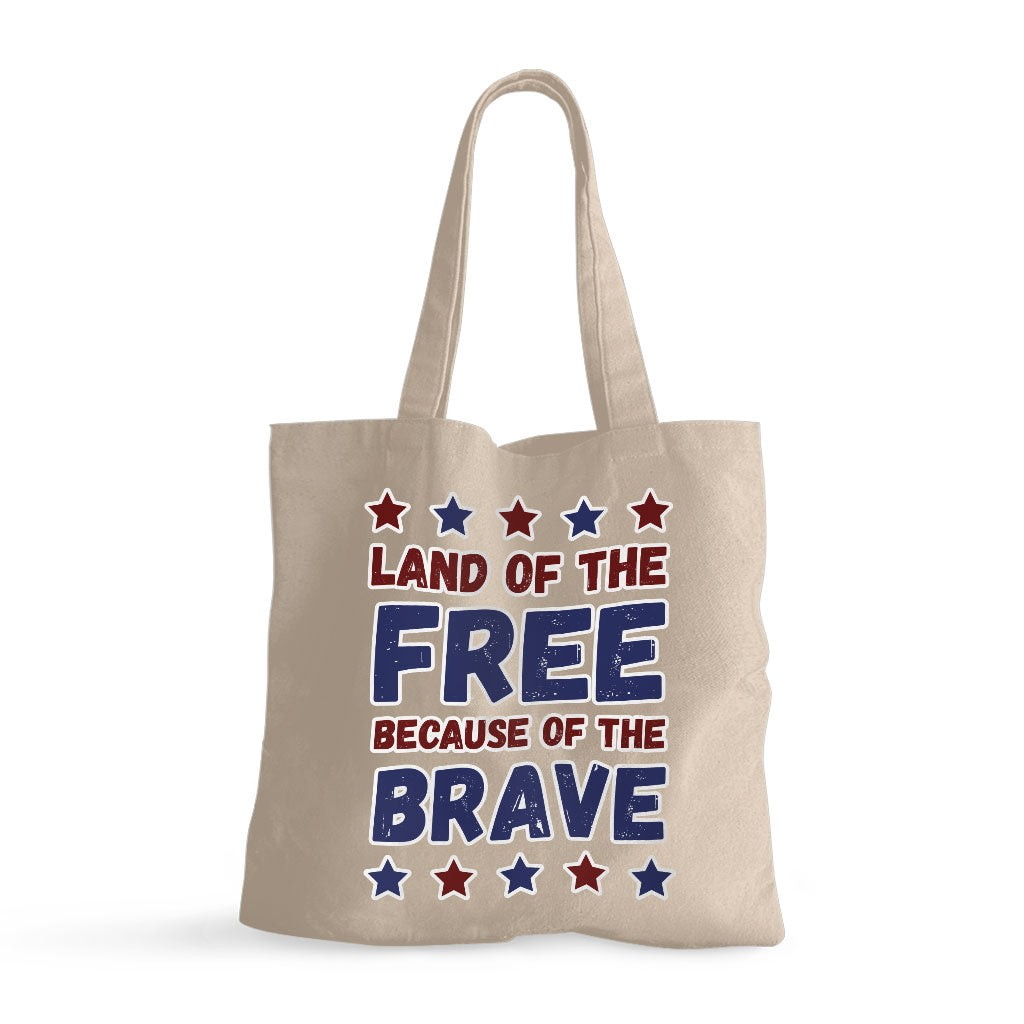 Land Of the Free Small Tote Bag - Patriotic Shopping Bag - Best Print Tote Bag