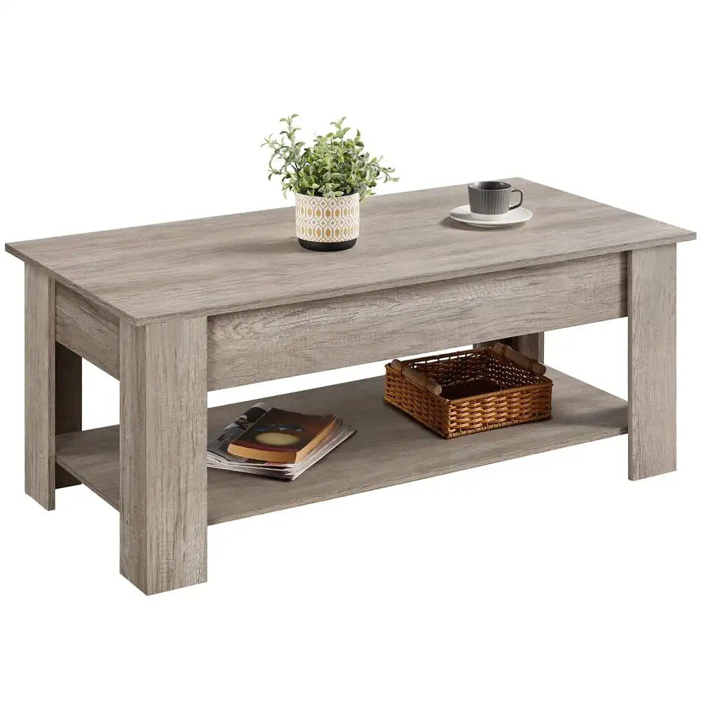 Sleek 38.6" Lift Top Coffee Table with Storage