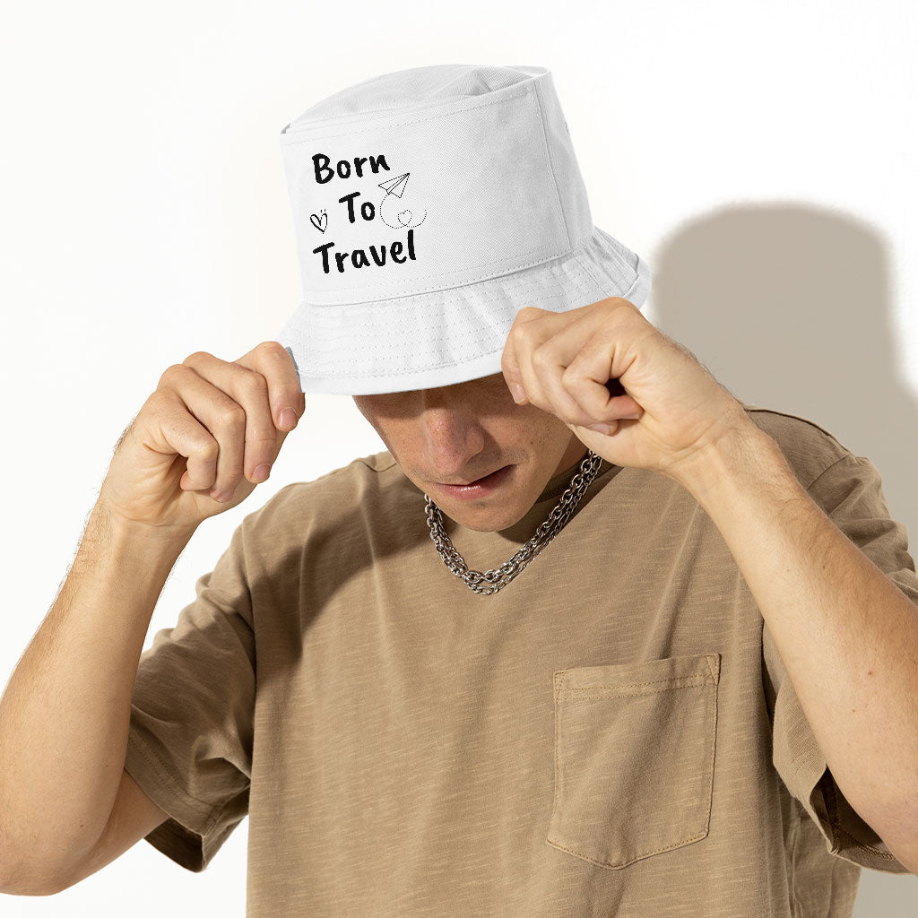 Born to Travel Bucket Hat - Art Hat - Graphic Bucket Hat