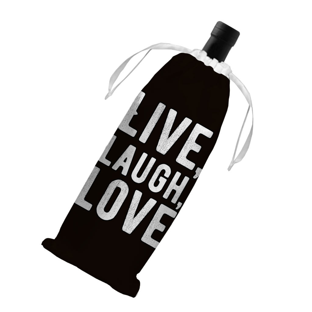 Live Laugh Love Wine Tote Bag - Trendy Wine Tote Bag - Cool Wine Tote Bag