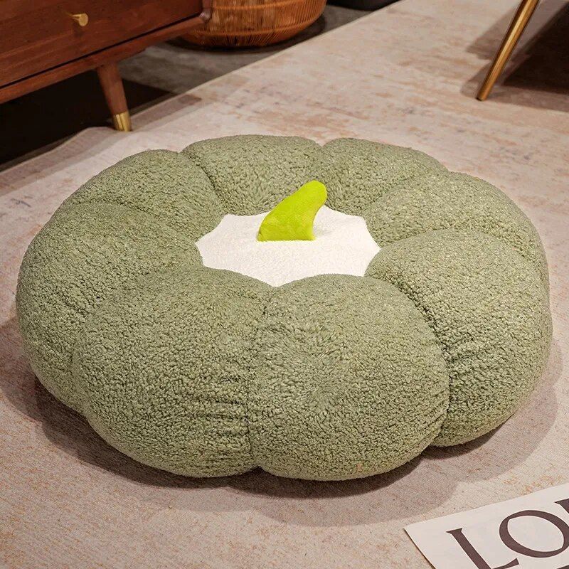 Plush Pumpkin-Shaped Futon Cushion