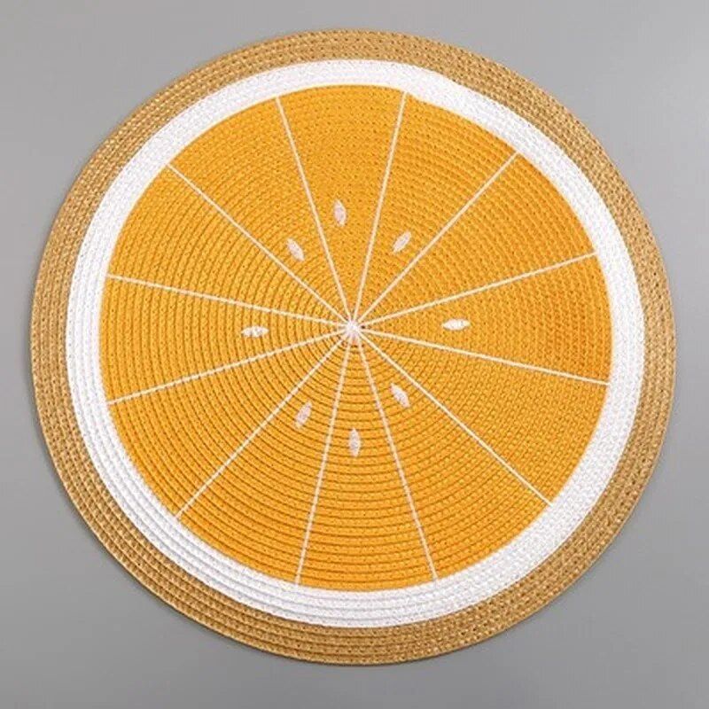 Charming Watermelon Lemon Round Placemats - Eco-Friendly Table Mats for Home Decor