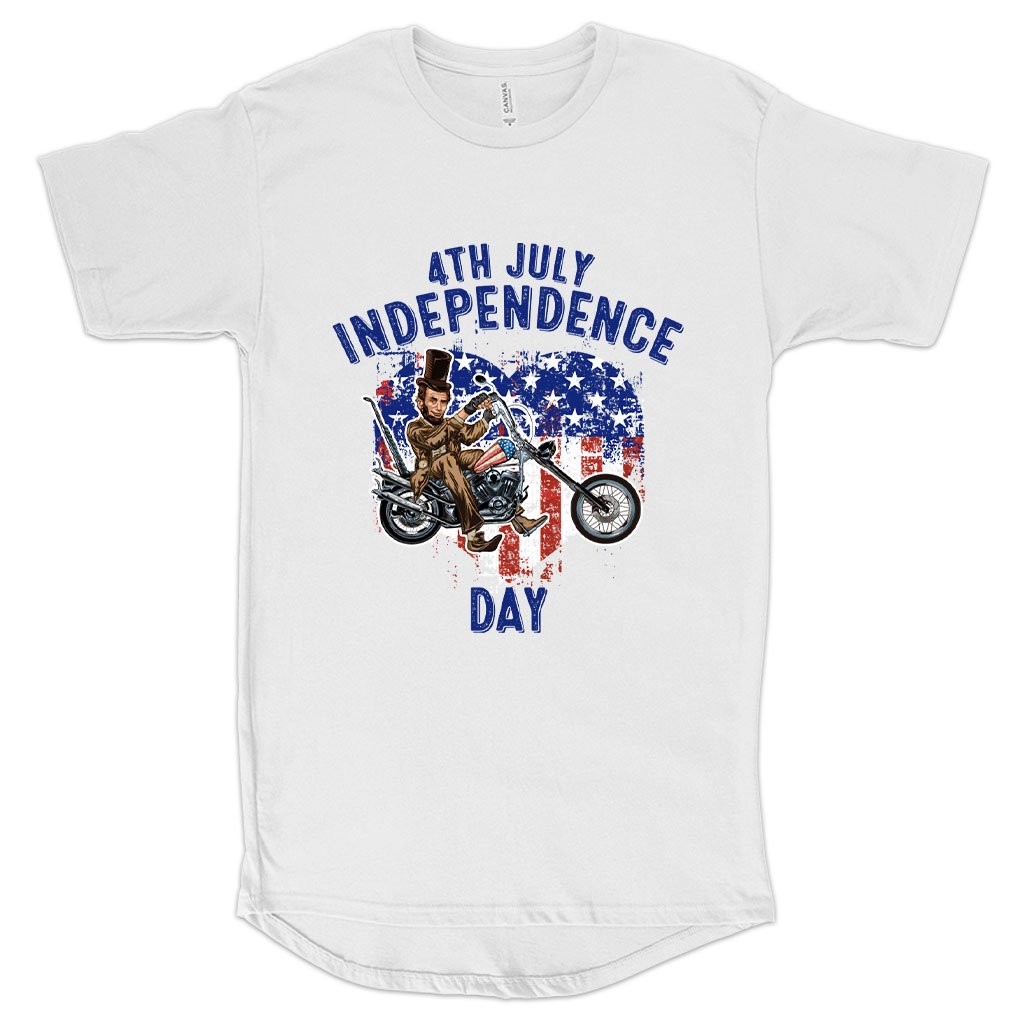 Men's Long Body Independence Day T-Shirt - Patriotic T-Shirts - Independence Day T-Shirt for Men