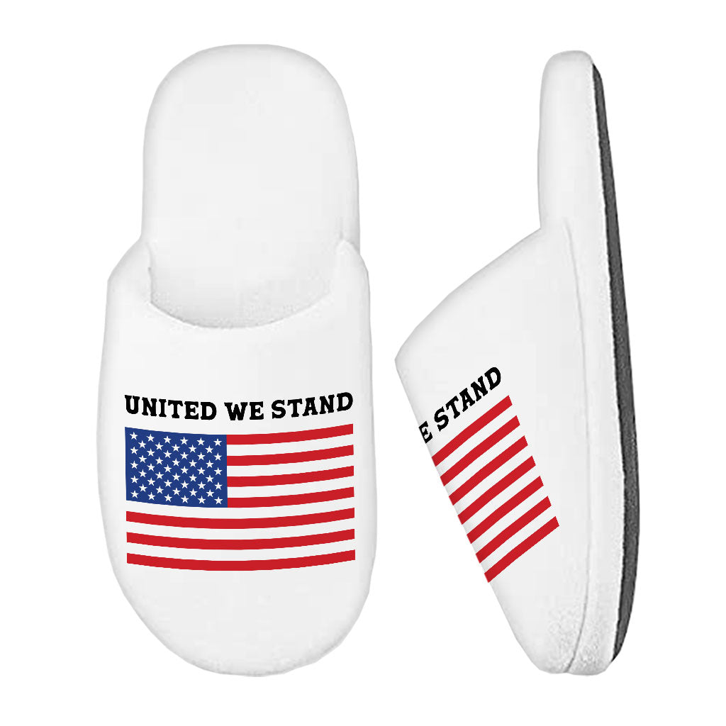 USA Flag Memory Foam Slippers - Patriotic Slippers - Trendy Slippers