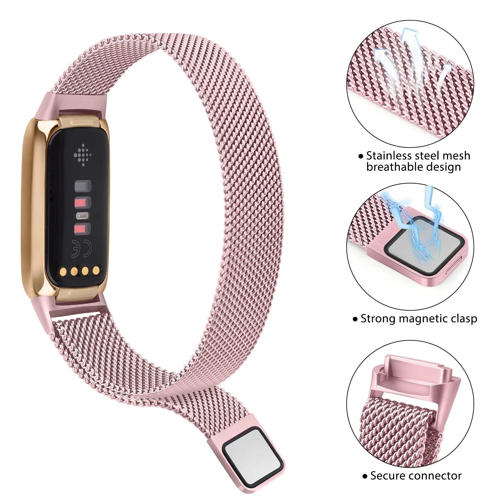 Fitness Enthusiasts' Choice: Magnetic Milanese Sport Strap for Fitbit Luxe