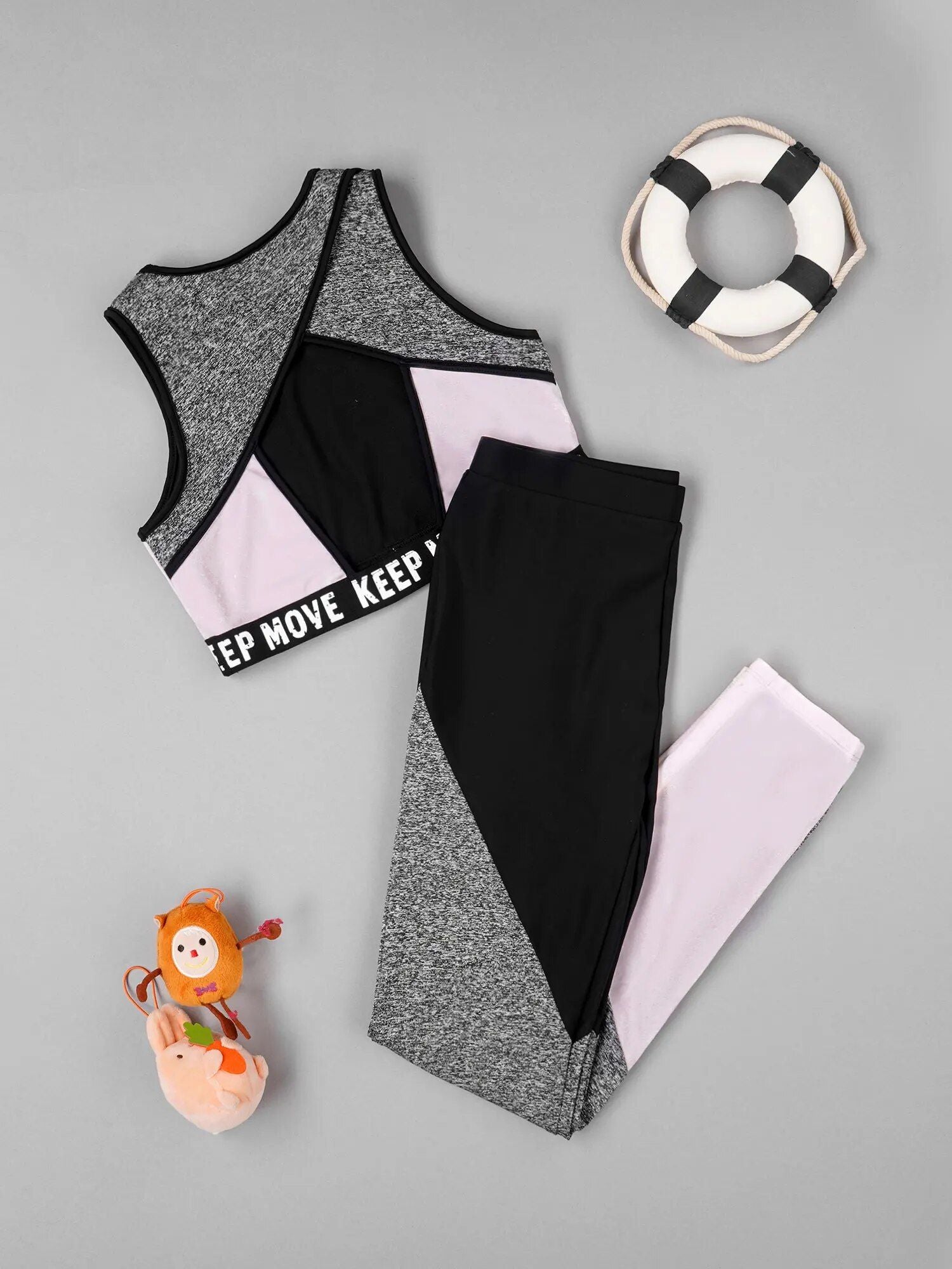 Girls Activewear Tracksuit Set - Sleeveless Tank & Sport Leggings for Gymnastics, Fitness, Yoga