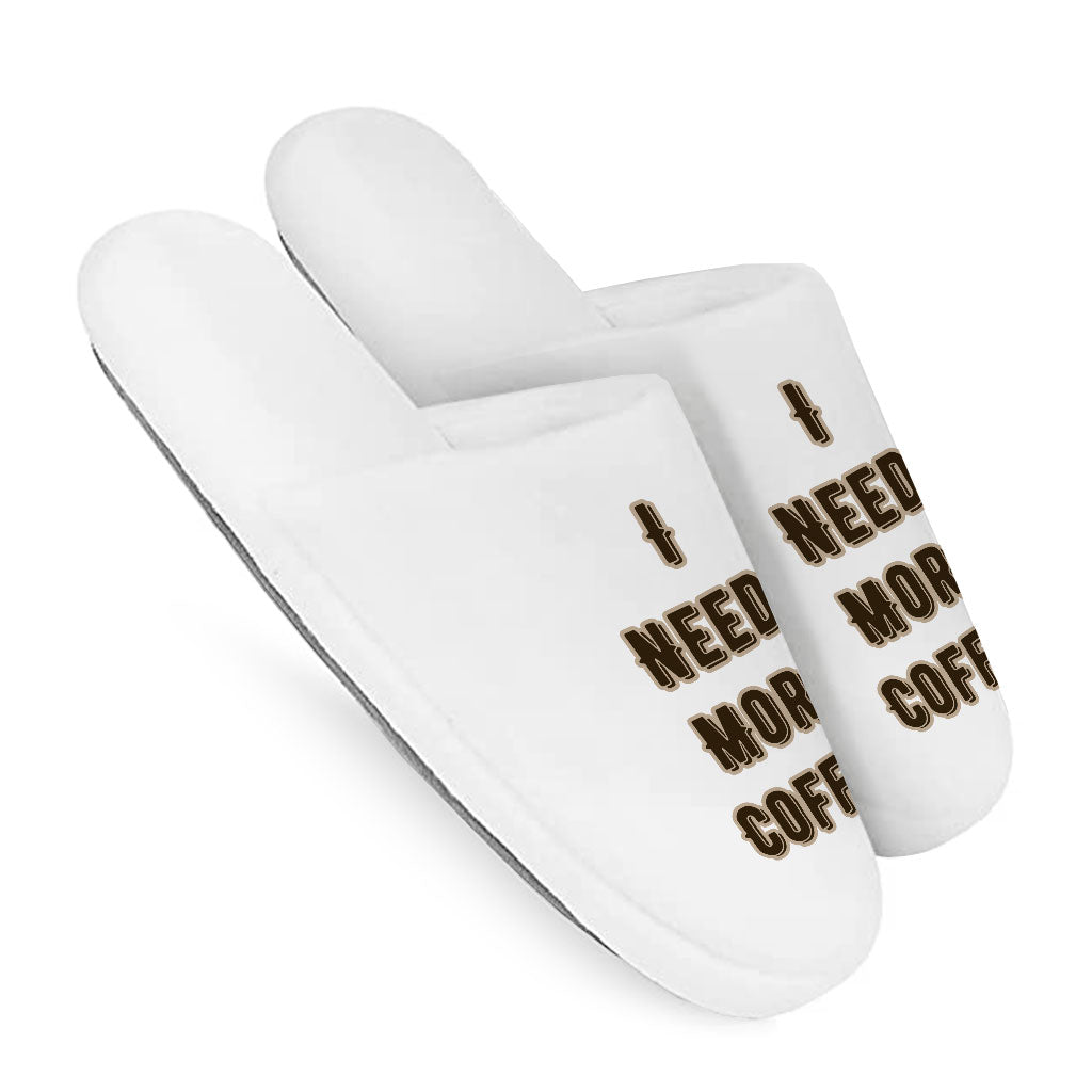 Coffee Themed Memory Foam Slippers - Cute Quote Slippers - Cool Trendy Slippers