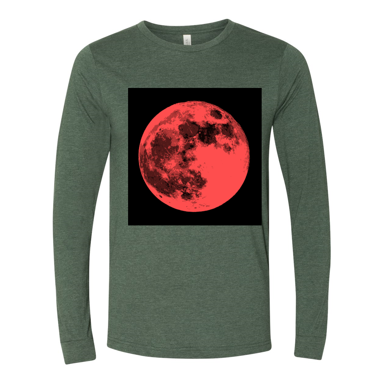 Contemporary Moon Long Sleeve Men's Jersey Tee | Teal Ananke