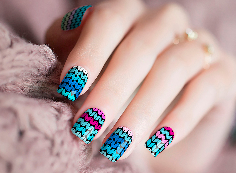 Funky Colors Nail Wraps | Teal Hestia