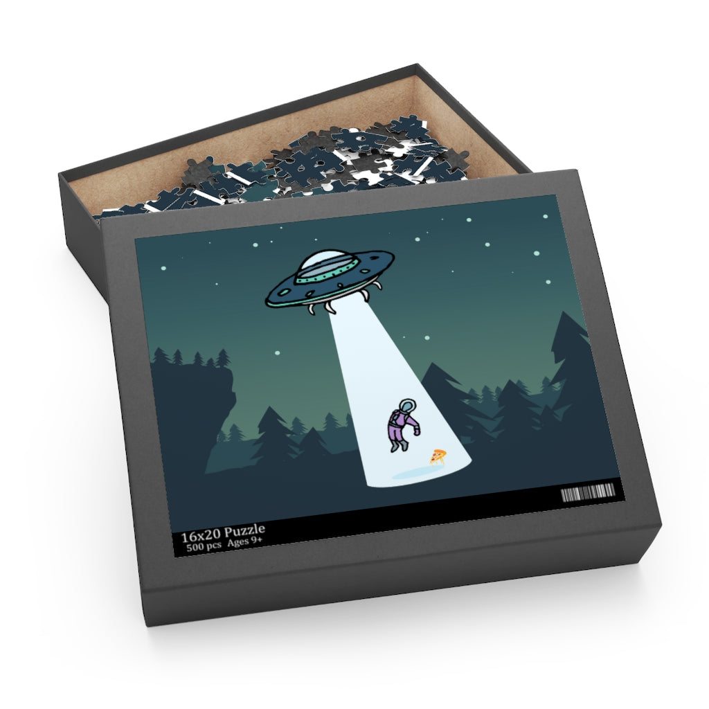 Alien Abduction with Pizza Jigsaw Puzzle 500-Piece