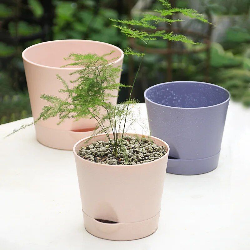 Modern Self-Watering Double Layer Flower Pot for Indoor & Outdoor Decor