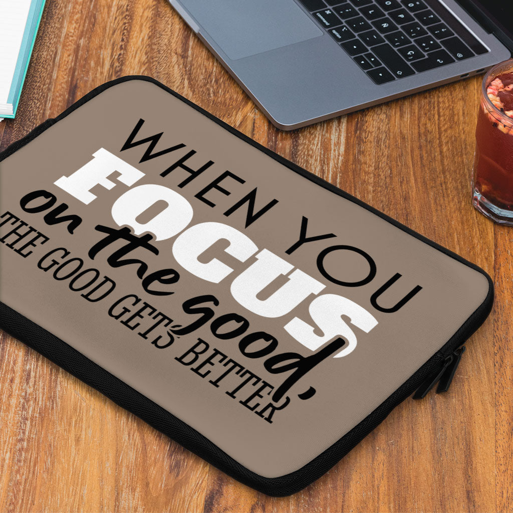 Focus on the Good MacBook Pro 16" Two-Sided Sleeve - Cute Laptop Sleeve - Trendy MacBook Sleeve