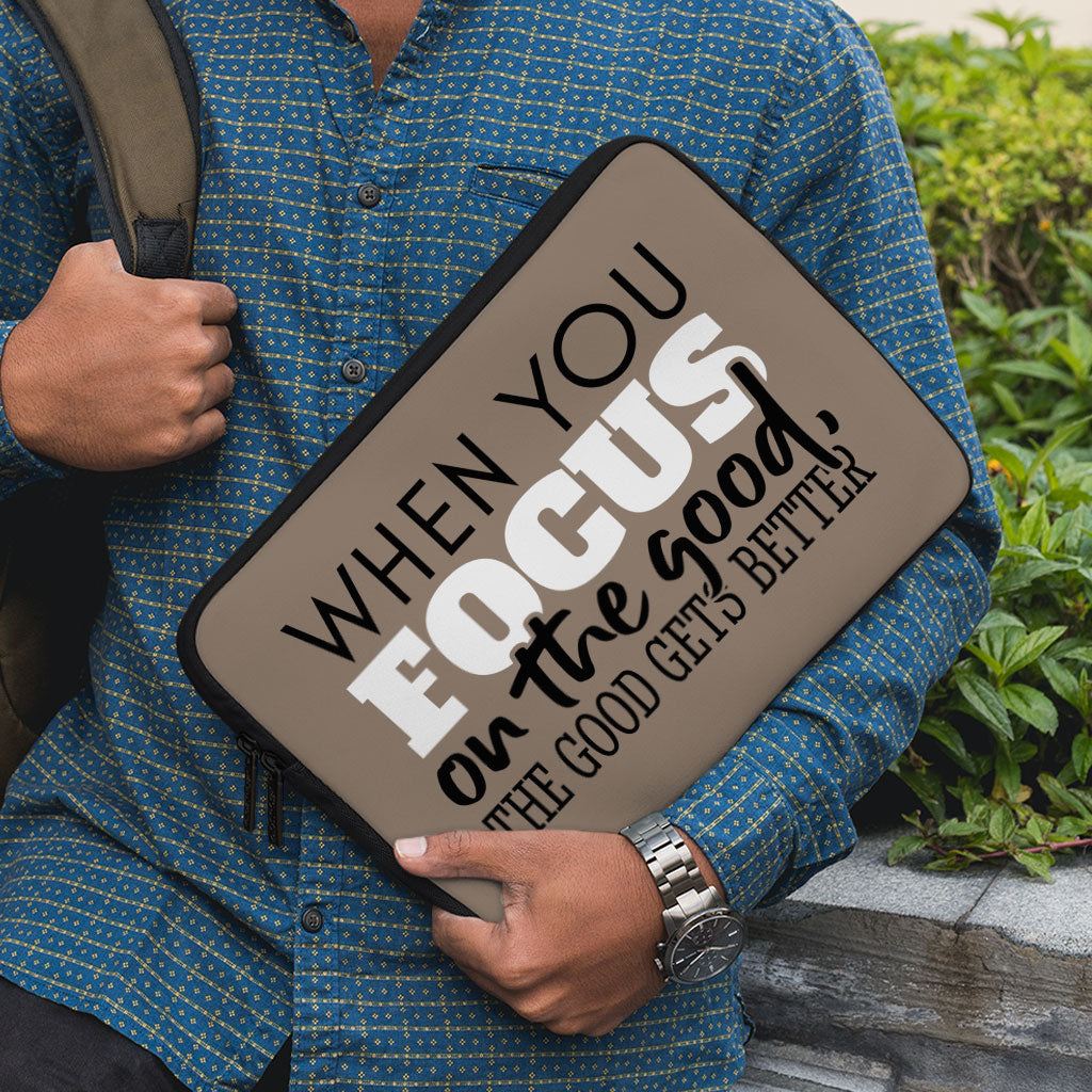 Focus on the Good MacBook Pro 16" Two-Sided Sleeve - Cute Laptop Sleeve - Trendy MacBook Sleeve