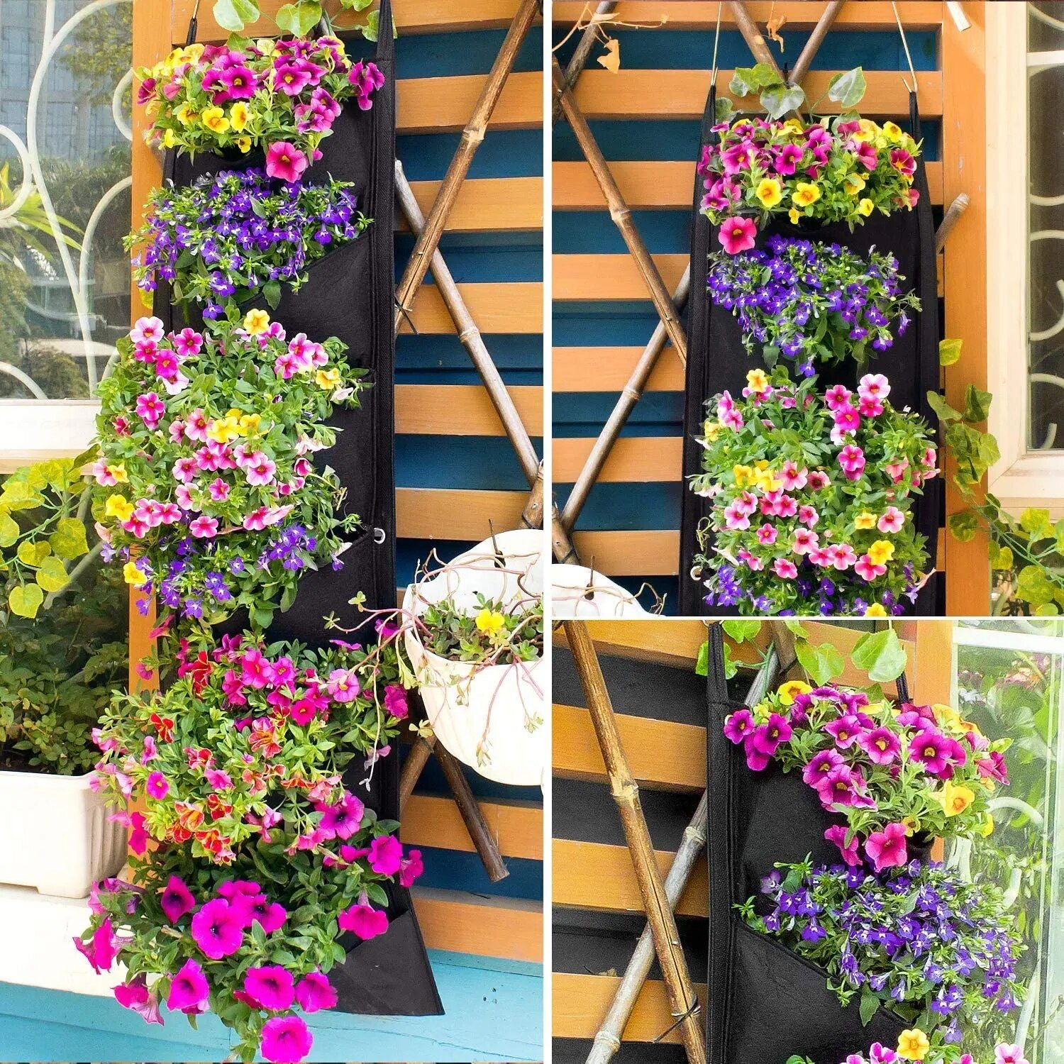 Multi-Pocket Felt Vertical Garden Planter - Wall Hanging Flower & Plant Grow Bag