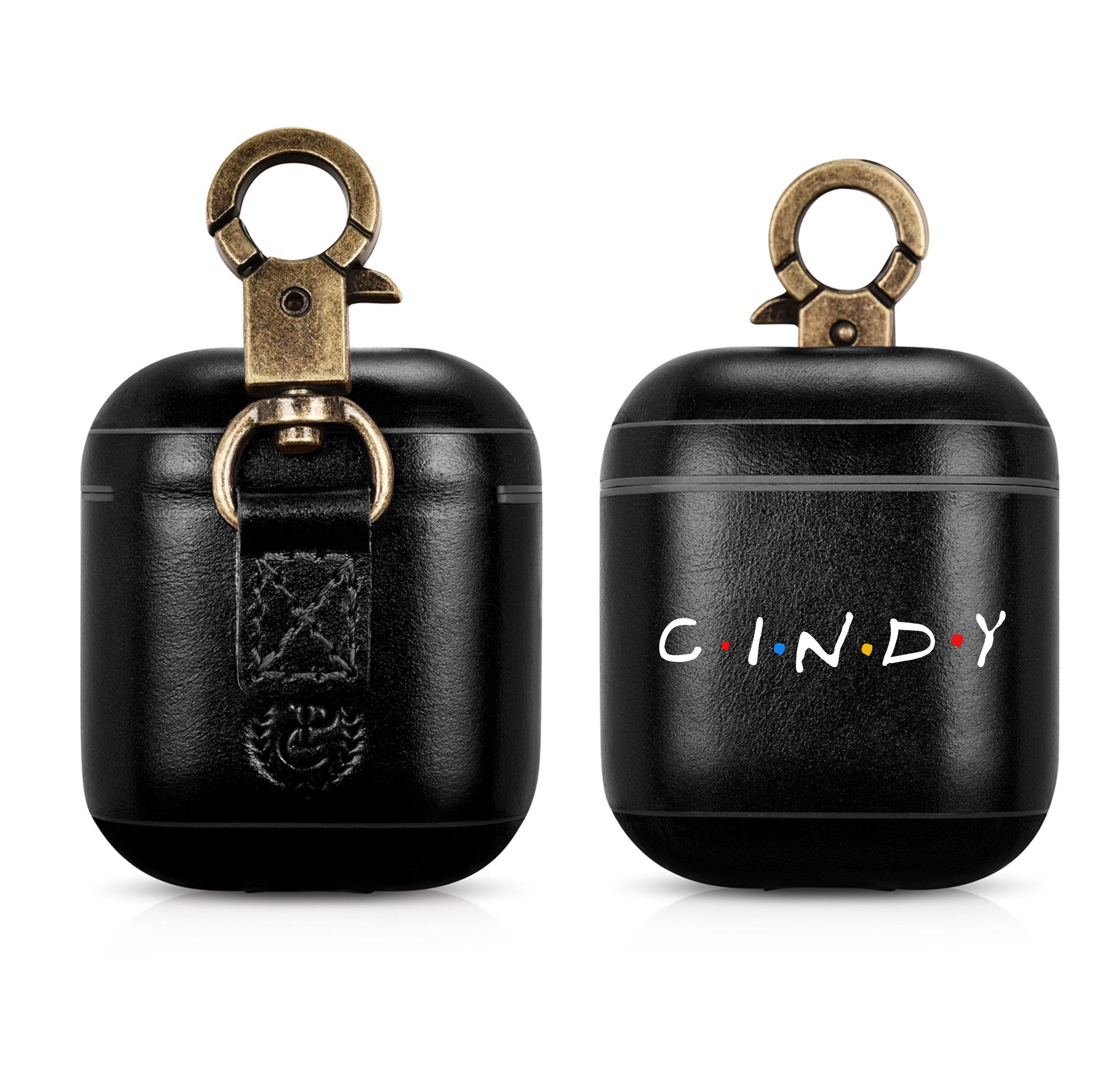 FRIENDS TV Show Custom Name Black AirPods 1 & 2 Case Personalized