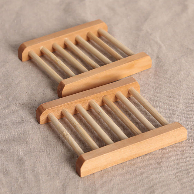 1PC Holder Natural Wood Soap Tray Holder Dish | Black Lily