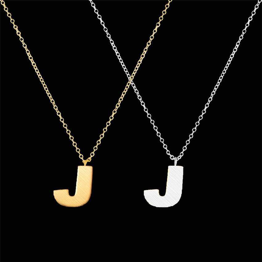 1PCS Fashion Initial Letter Necklace Stainless