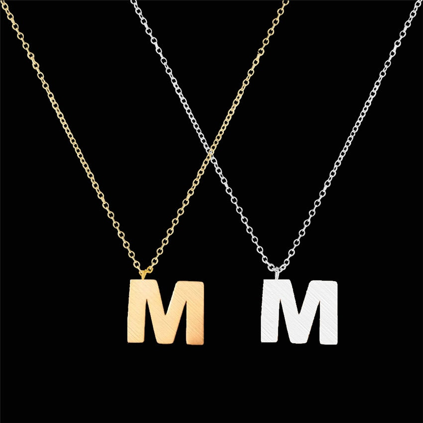 1PCS Fashion Initial Letter Necklace Stainless