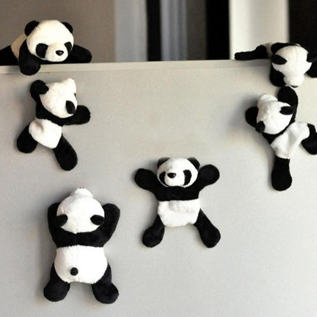 1Pc Panda Fridge Sticker Cute Soft Plush Panda | Black Lily