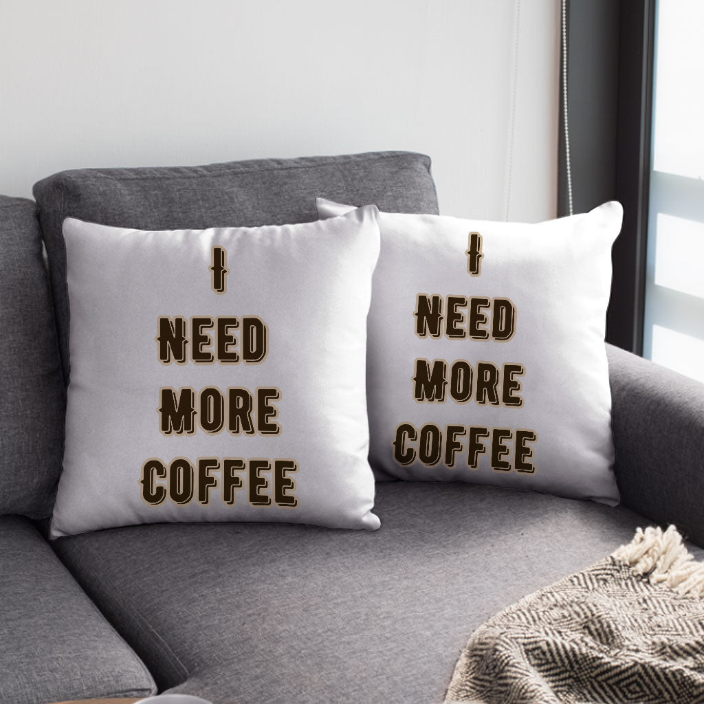 Coffee Themed Square Pillow Cases - Cute Quote Pillow Covers - Cool Trendy Pillowcases