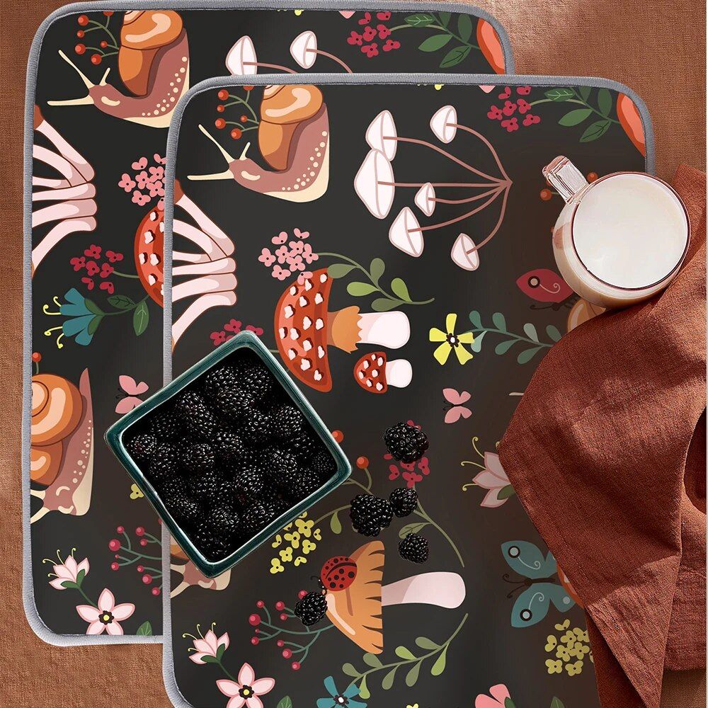 Microfiber Forest Pattern Dish Drying Mat