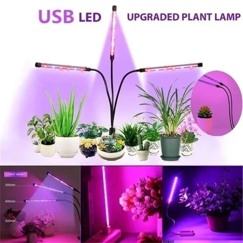 Multi-Mode Indoor LED Grow Light with Timer & 10-Level Dimmer