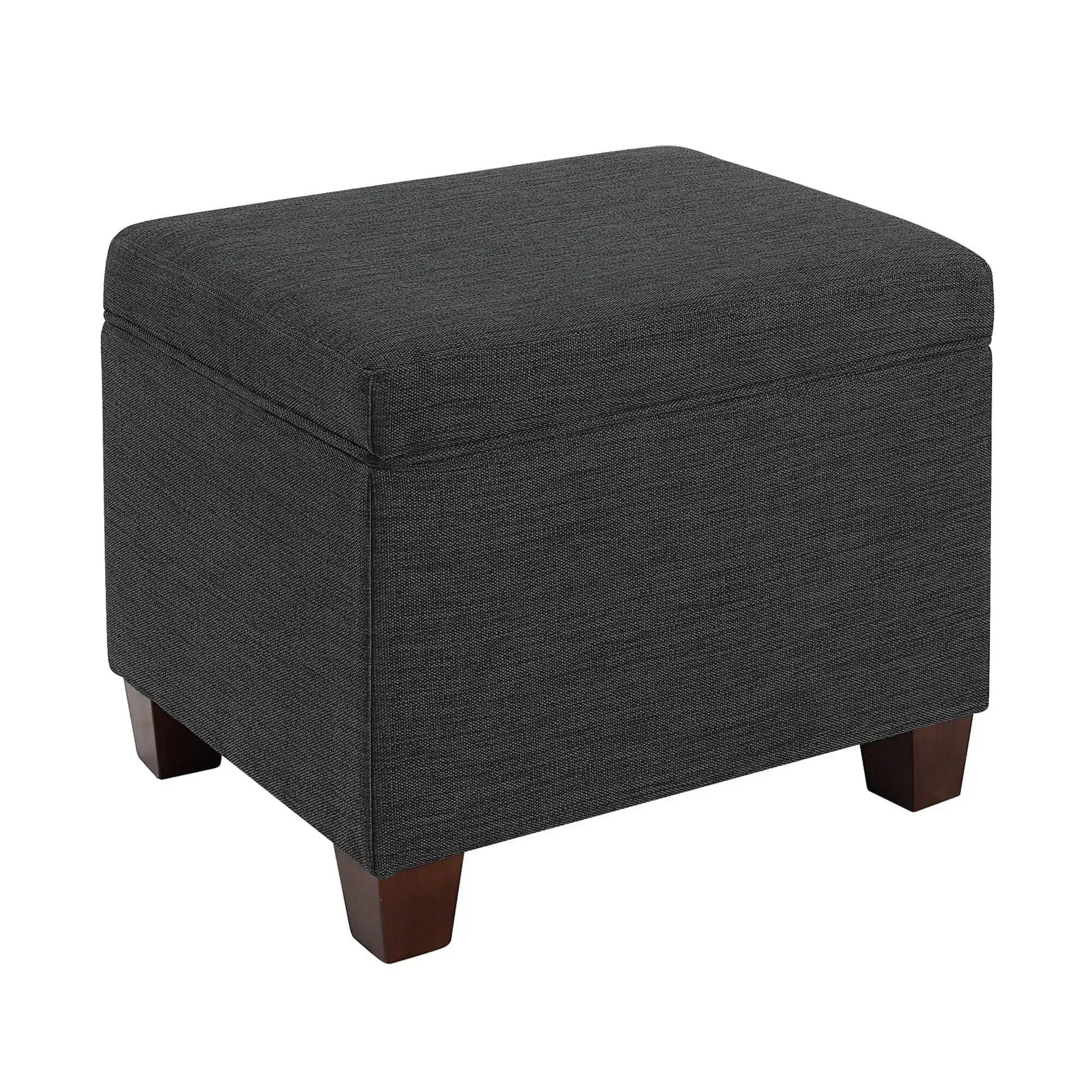 Madison Multi-Functional Storage Ottoman, Dark Charcoal Gray Fabric