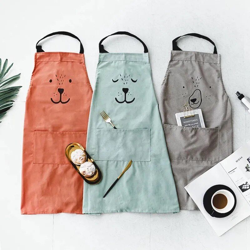 Charming Cartoon Bear Family Aprons