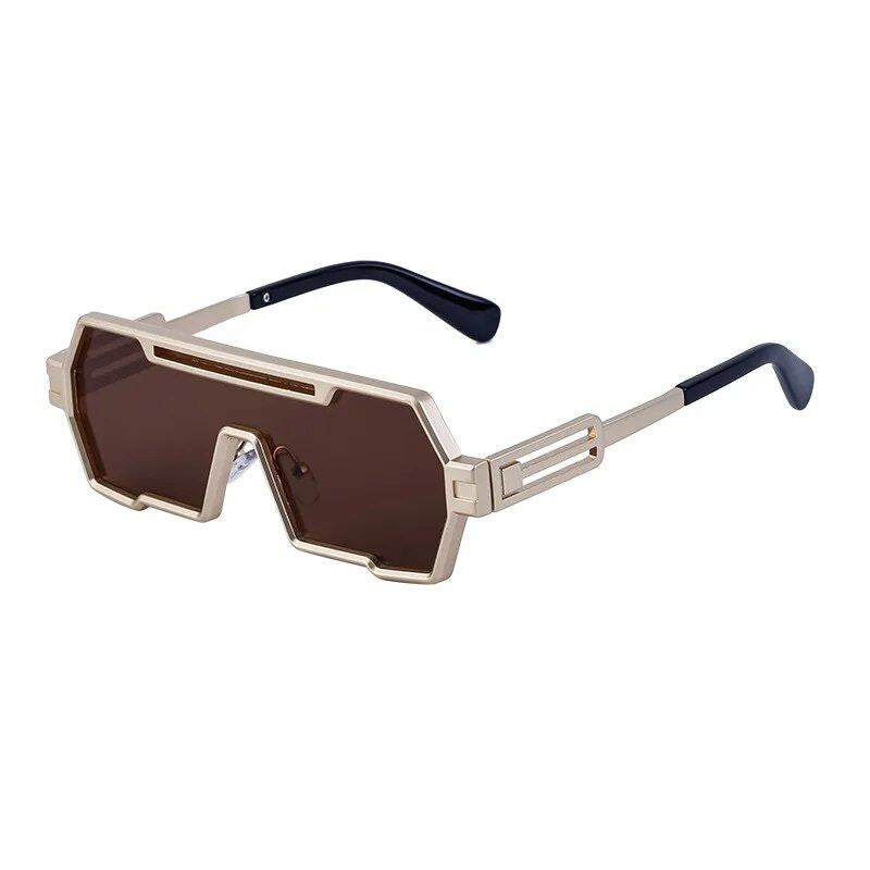 Retro Punk Oversize Sunglasses with UV400 Protection