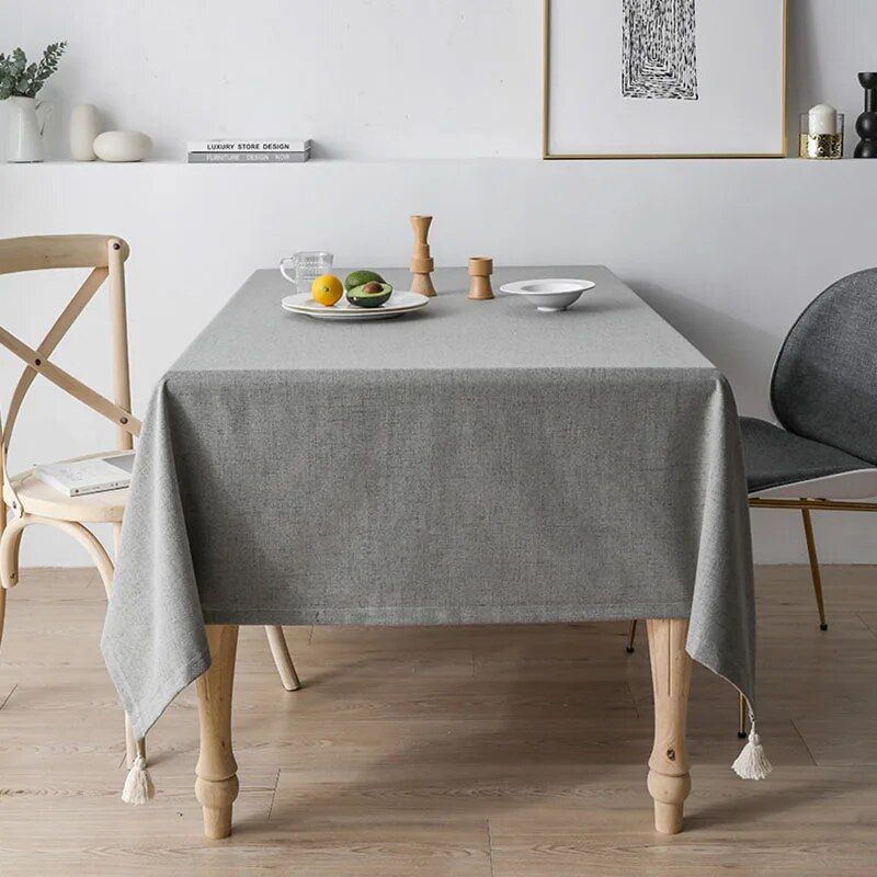 Elegant Cotton-Linen Blend Waterproof & Anti-Scald Tablecloth