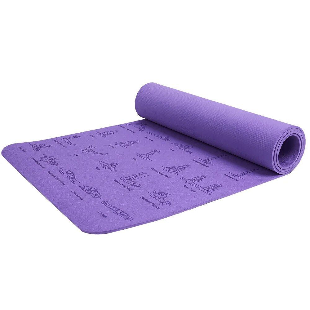 Premium Comfort & Anti-Skid Yoga Mat - 183x61cm, 6mm Thick, Eco-Friendly TPE, Ideal for Beginners