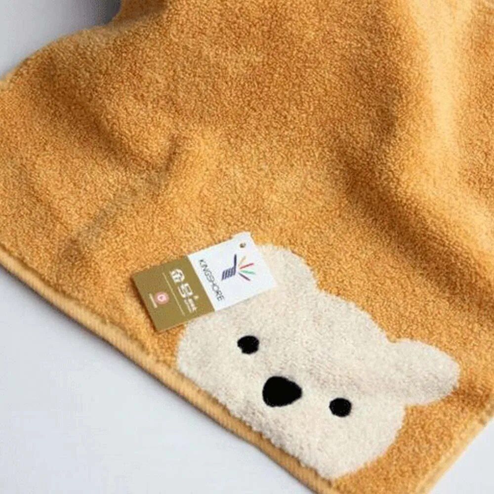 Cute Cartoon Bear Cotton Face Towel for Kids