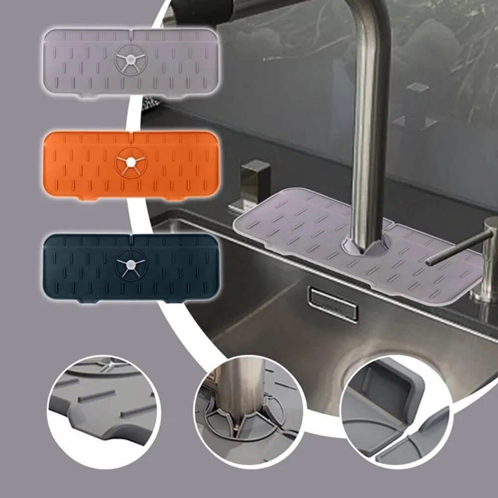 Multi-Functional Silicone Faucet Drying Mat