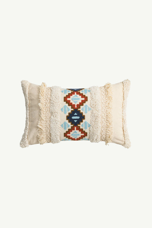 2 Picks Embroidered Fringe Detail Pillow Cover