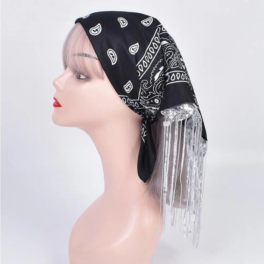 Shimmering Sequin Bandana Scarf