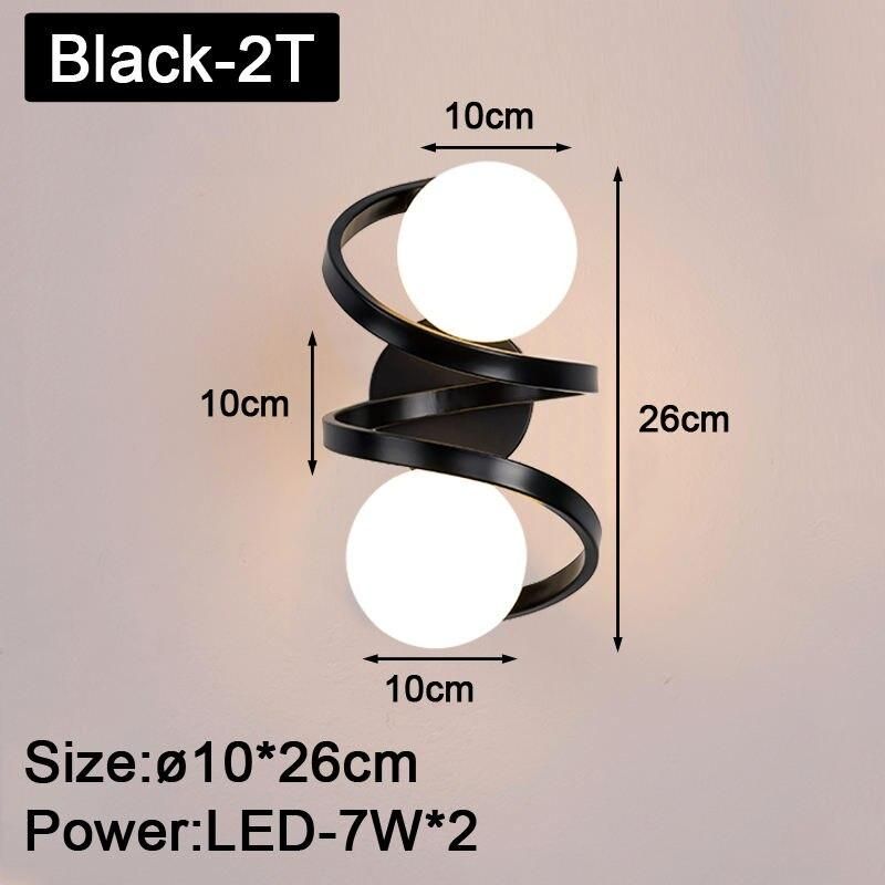 Modern Black Copper LED Wall Sconce