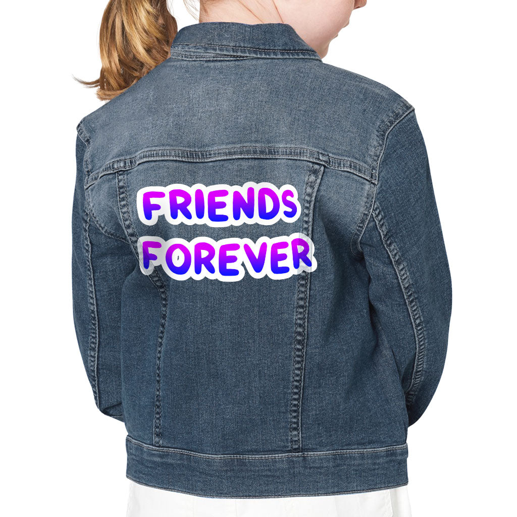 Friends Forever Kids' Denim Jacket - Trendy Jean Jacket - Cool Design Denim Jacket for Kids