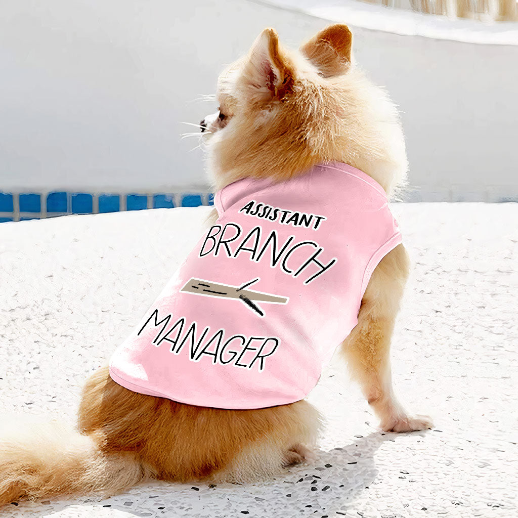 Assistant Branch Manager Dog Sleeveless Shirt - Minimalist Dog Shirt - Print Dog Clothing