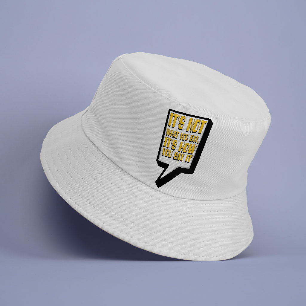 Quote Printed Bucket Hat - Best Print Hat - Themed Bucket Hat