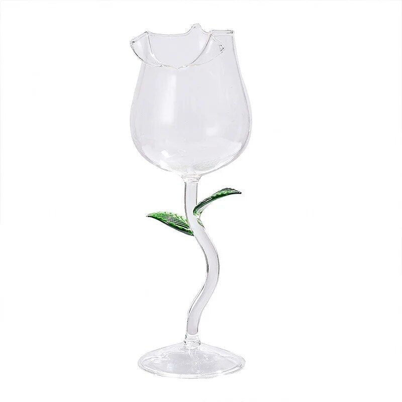 Elegant Transparent Rose-Shaped Glass - Ideal for Valentine's & Wedding Celebrations, Eco-Friendly, 150ml