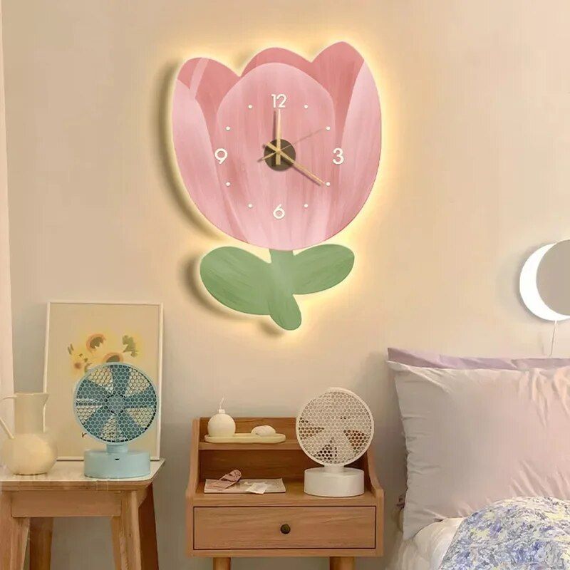 Modern Minimalist Crystal Porcelain Wall Clock with Decorative Lighting