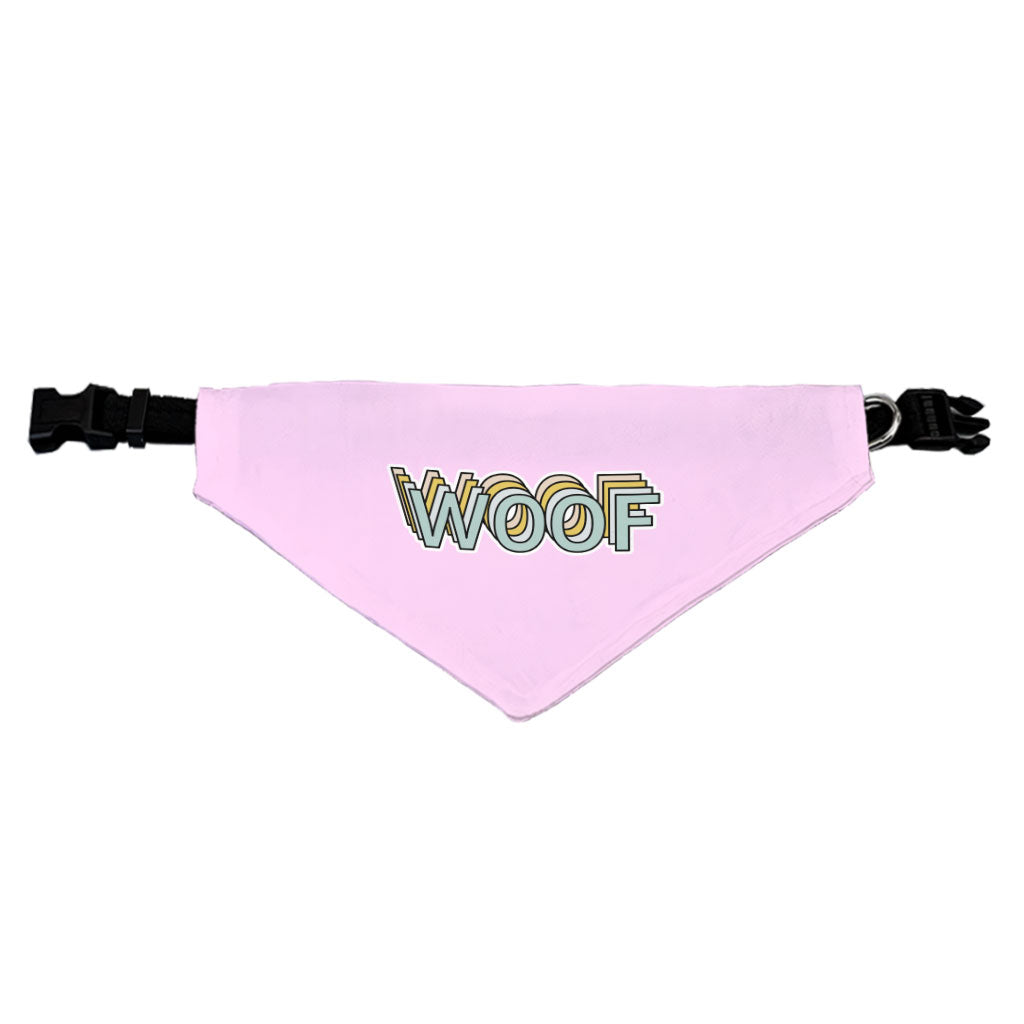 Woof Pet Bandana Collar - Word Art Scarf Collar - Beautiful Dog Bandana