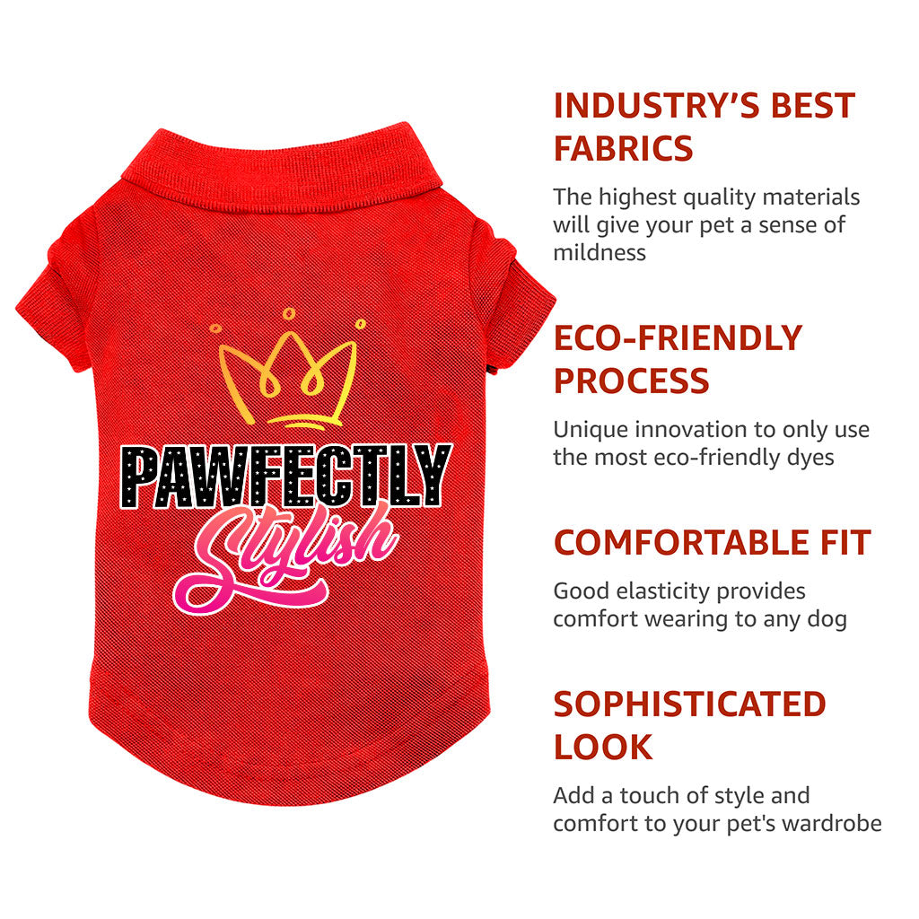 Pawfectly Stylish Dog Polo Shirt - Crown Dog T-Shirt - Printed Dog Clothing