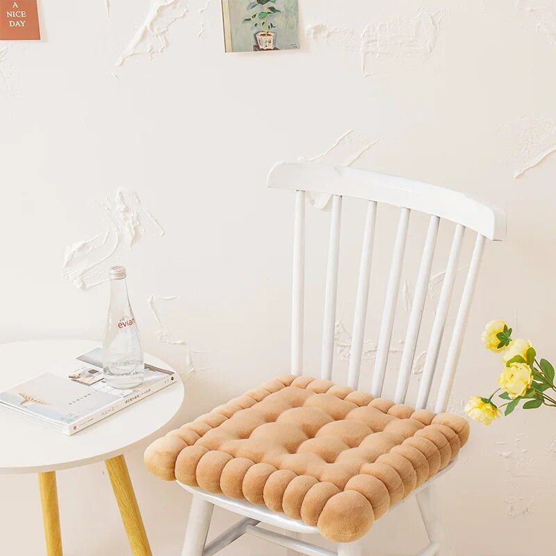 Cozy Biscuit-Shaped Plush Cushion