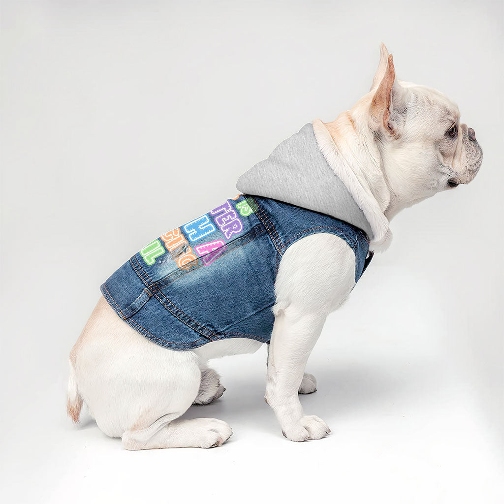 Life Is Better With a Wagging Tail Dog Denim Jacket - Print Dog Denim Coat - Art Dog Clothing