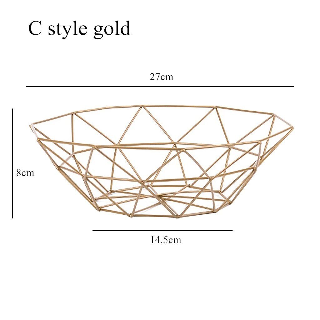 Metal Wire Fruit & Snack Storage Basket - Modern Nordic Design, Multi-Functional Kitchen Organizer